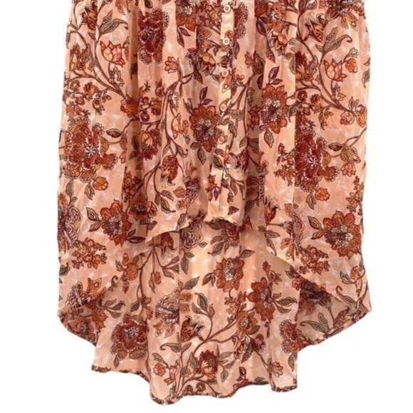 Torrid Lexie Babydoll Pink Floral Sheer Chiffon Tunic Blouse - Picture 5 of 11